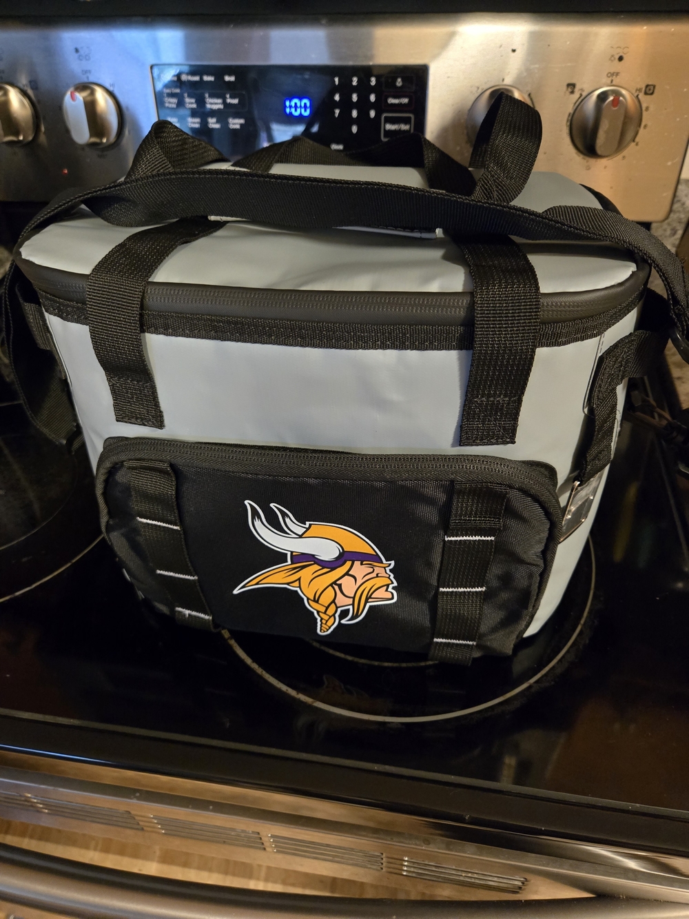 MN Vikings Gray and Black Insulated Cooler Bag